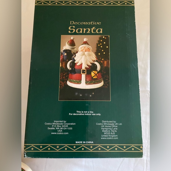 DECORATIVE SANTA FIGURINE, Holding A Toy Sack And A Lantern - Picture 2 of 8